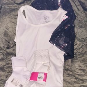 Bundle of socks tank top and a mock